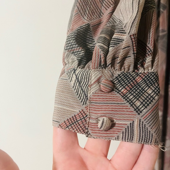 Vintage 80s does 40s Dress Long Sleeve - Picture 7 of 16